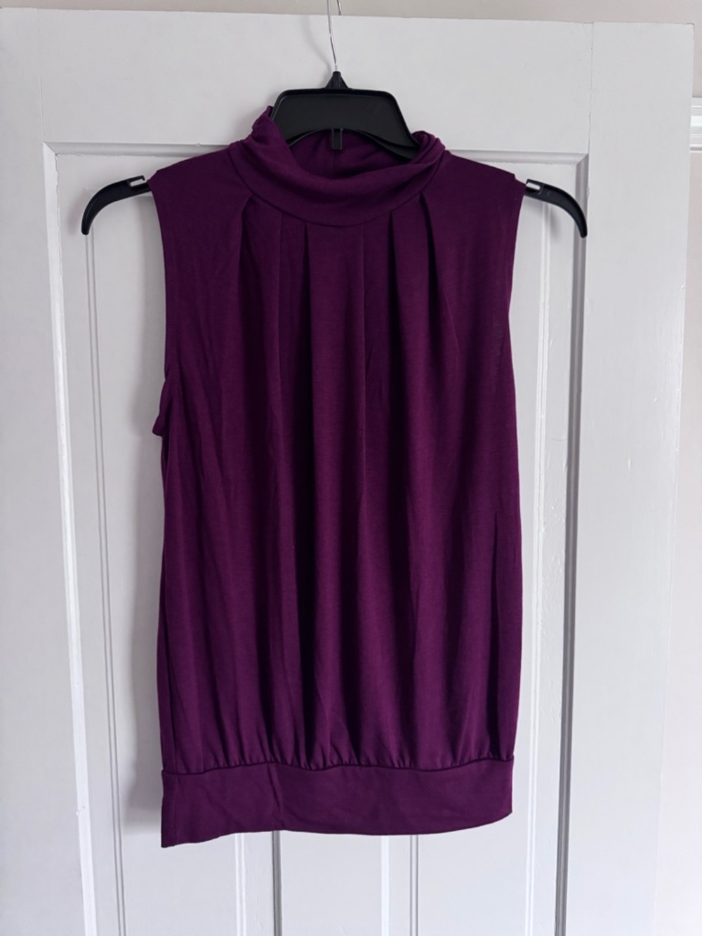 Sleeveless Mock Neck Camisole in Plum